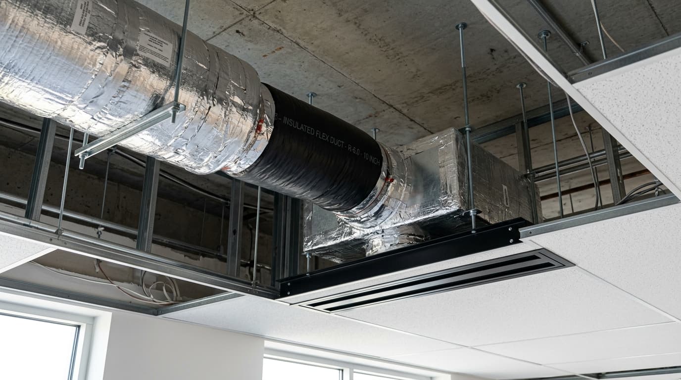 Chi tiết hộp gió Plenum Box bọc bảo ôn tiêu âm và dải cửa gió khe hẹp Linear Slot lắp âm trần