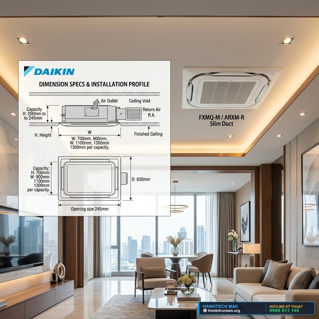 Bảng Tra Kích Thước & Báo Giá Dàn Lạnh Âm Trần Daikin FXMQ [Mớ...