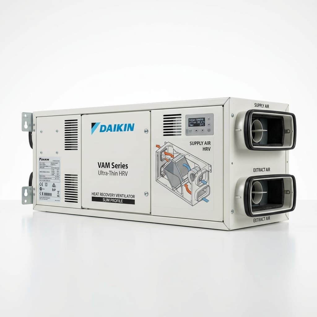 Thiết kế quạt thu hồi nhiệt Daikin VAM dạng siêu mỏng chiều cao chỉ từ 212mm chuyên dụng cho trần chung cư