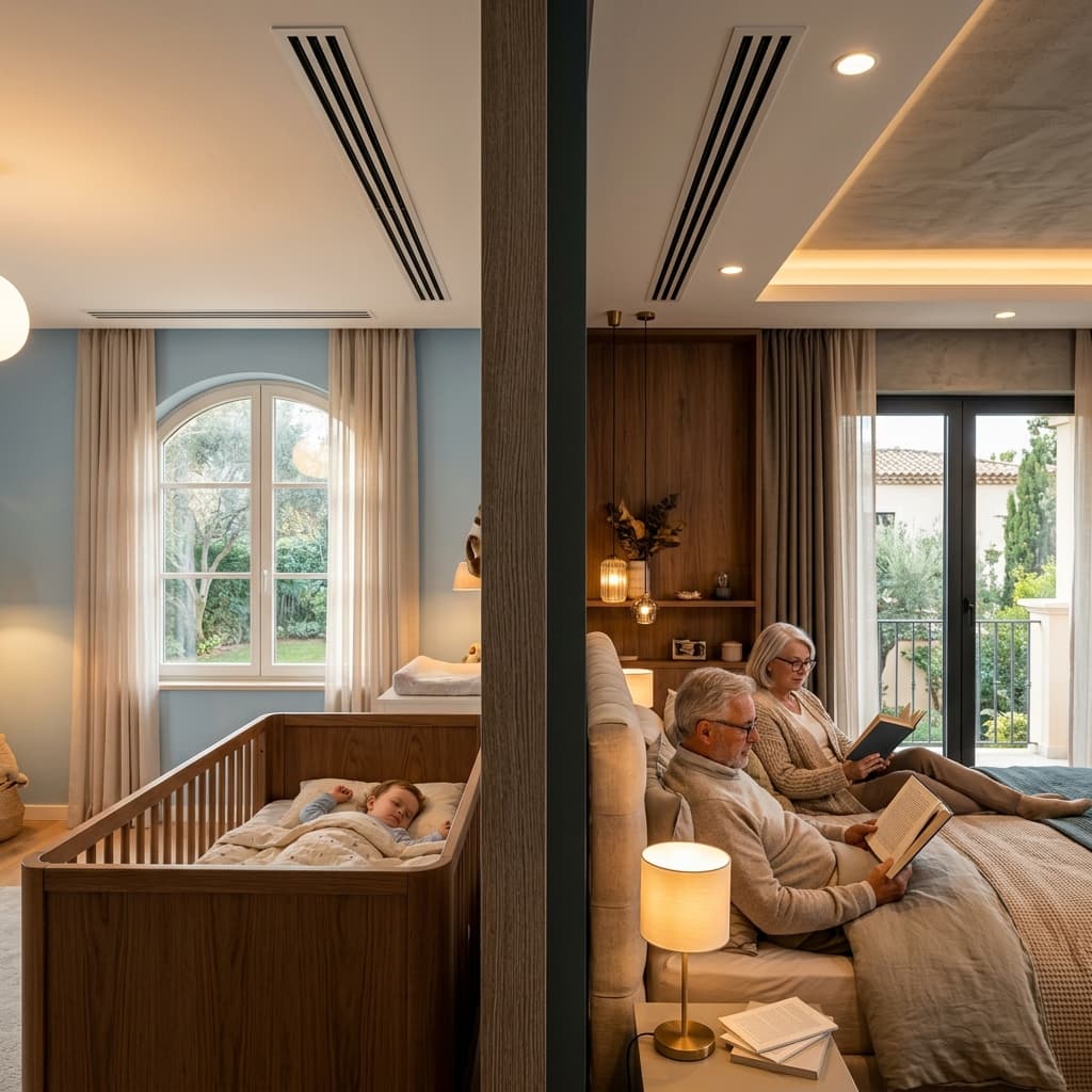 Giải Pháp Thông Gió Cấp Gió Tươi Cho Phòng Ngủ Trẻ Em Và Người Lớn Tuổi