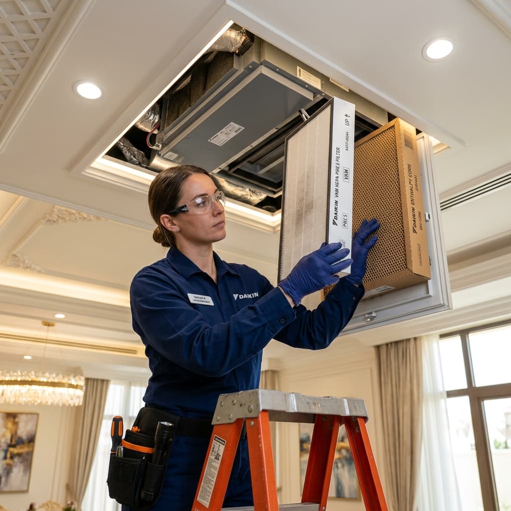 Quy Trình Bảo Dưỡng Vệ Sinh Phin Lọc Bụi Mịn PM2.5 Thiết Bị Daikin VAM