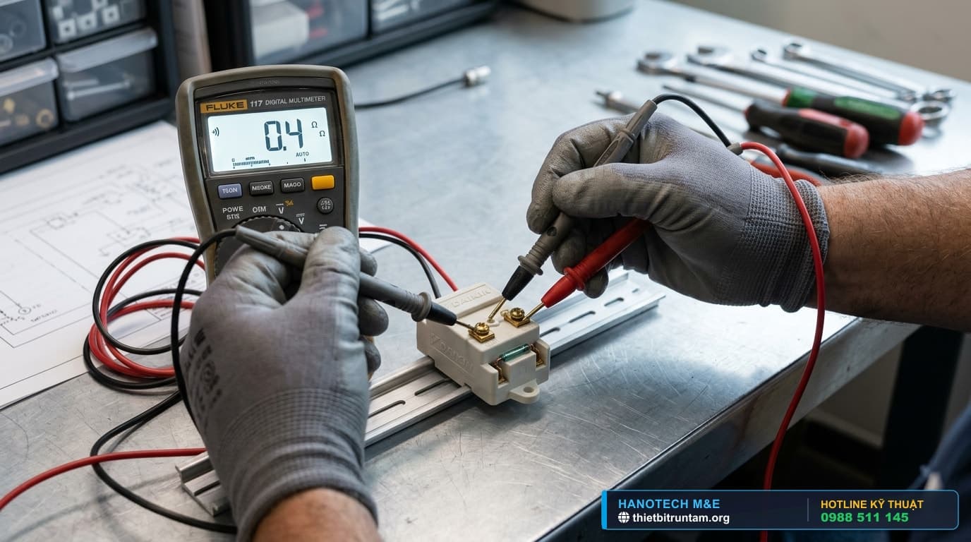 Kỹ sư Hanotech thực hiện quy trình nạp gas lỏng tĩnh và nạp động bằng cân điện tử Testo 560i