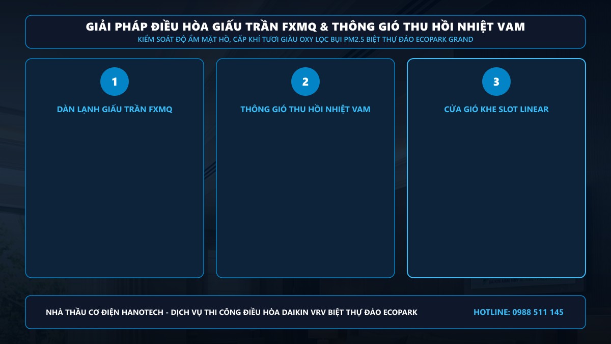 Công trình thực tế biệt thự Ecopark Grand The Island lắp đặt hệ thống Daikin VRV và VAM