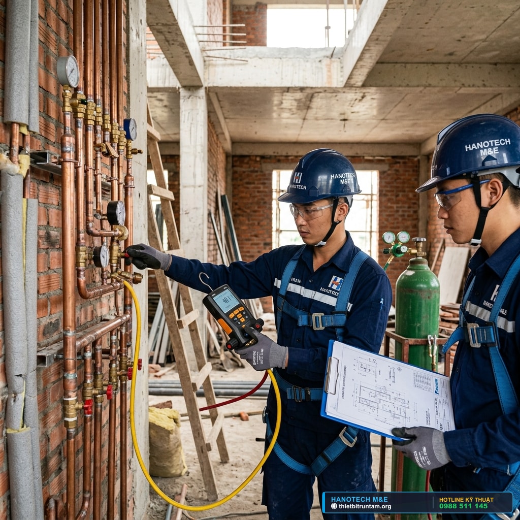 Đội ngũ kỹ sư Hanotech bàn giao chìa khóa trao tay và hướng dẫn chủ nhà sử dụng bộ điều khiển thông minh Madoka