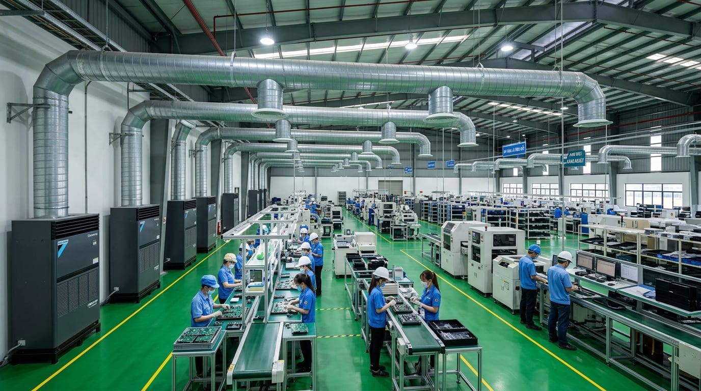 Báo Giá Điều Hòa Tủ Đứng Nối Ống Gió Daikin Packaged Nhà Xưởng