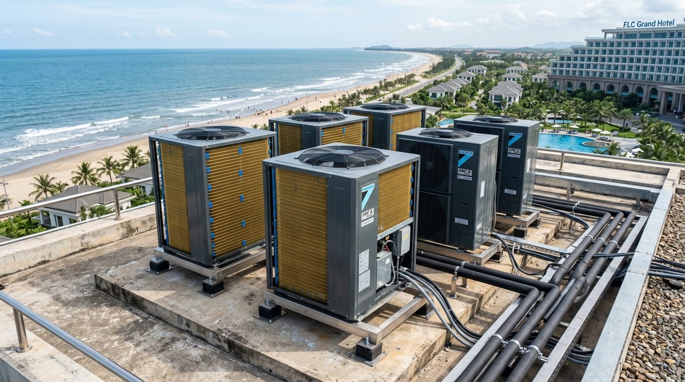 Thi Công Điều Hòa Daikin VRV X MAX Chịu Hơi Muối Biển Resort Sầm Sơn Thanh Hóa