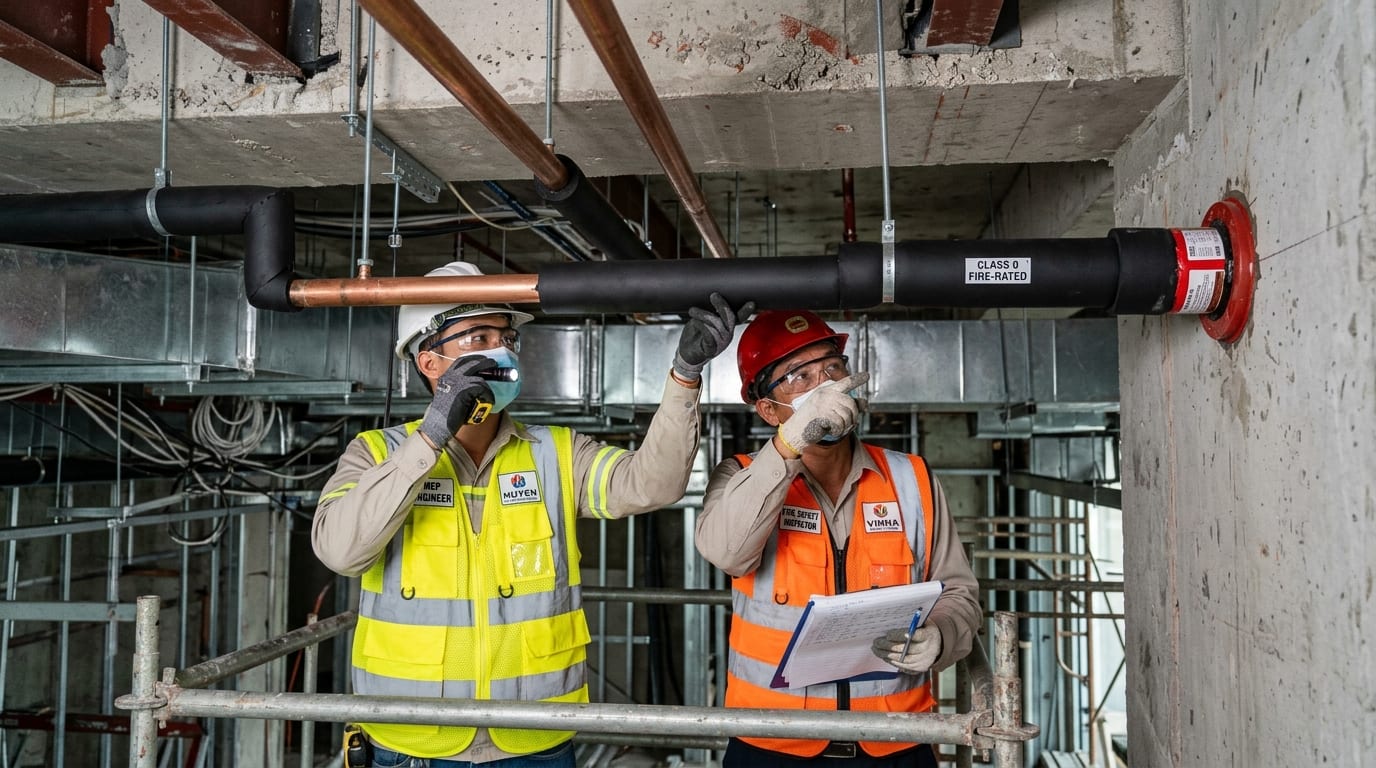 Bảo Ôn Đúc Cách Nhiệt PCCC Cho Ống Gas Điều Hòa Âm Trần