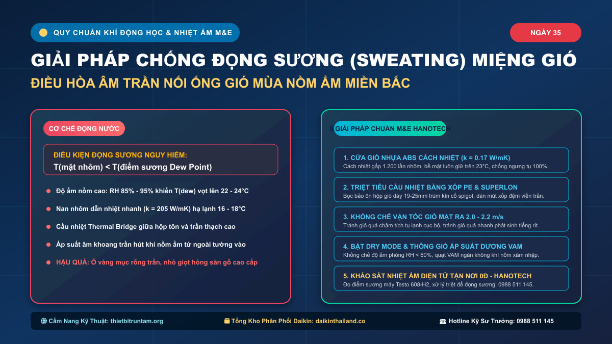 Giải Pháp Chống Sương Đọng Miệng Gió Điều Hòa Mùa Nồm Ẩm