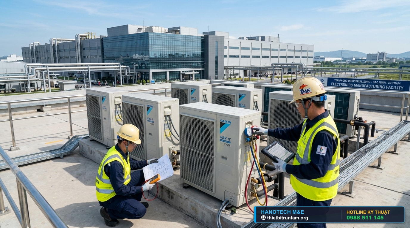 Thi Công Điều Hòa VRV Nhà Xưởng KCN Yên Phong Bắc Ninh [M&E 2026]