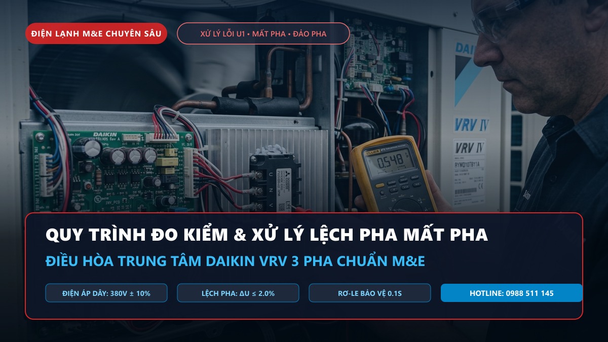 Quy Trình Đo Kiểm Tra Xử Lý Lỗi Lệch Pha Mất Pha Daikin VRV