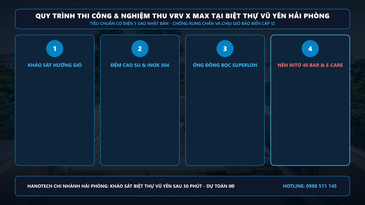 Quy trình thi công VRV X Max biệt thự Vũ Yên Hải Phòng