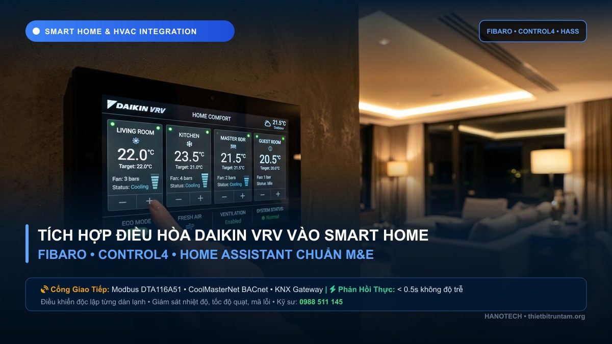 Tích Hợp Điều Hòa Daikin VRV Vào Smart Home Fibaro Control4 M&E